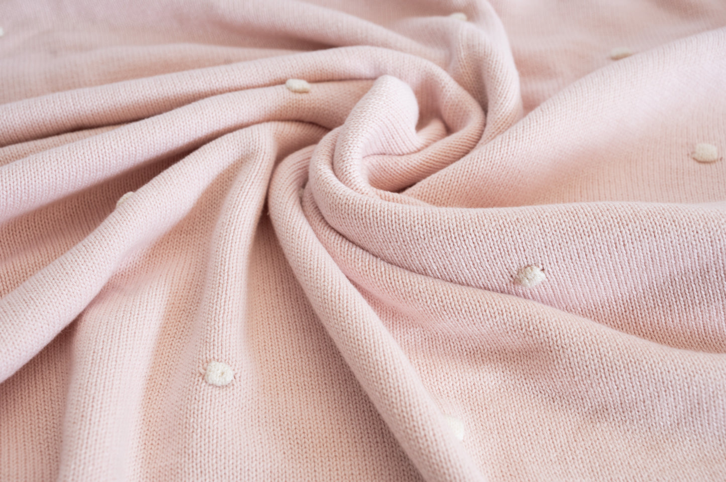 Large Polka Blanket - Pink with Ivory Dots - GOTS Certified Organic Cotton