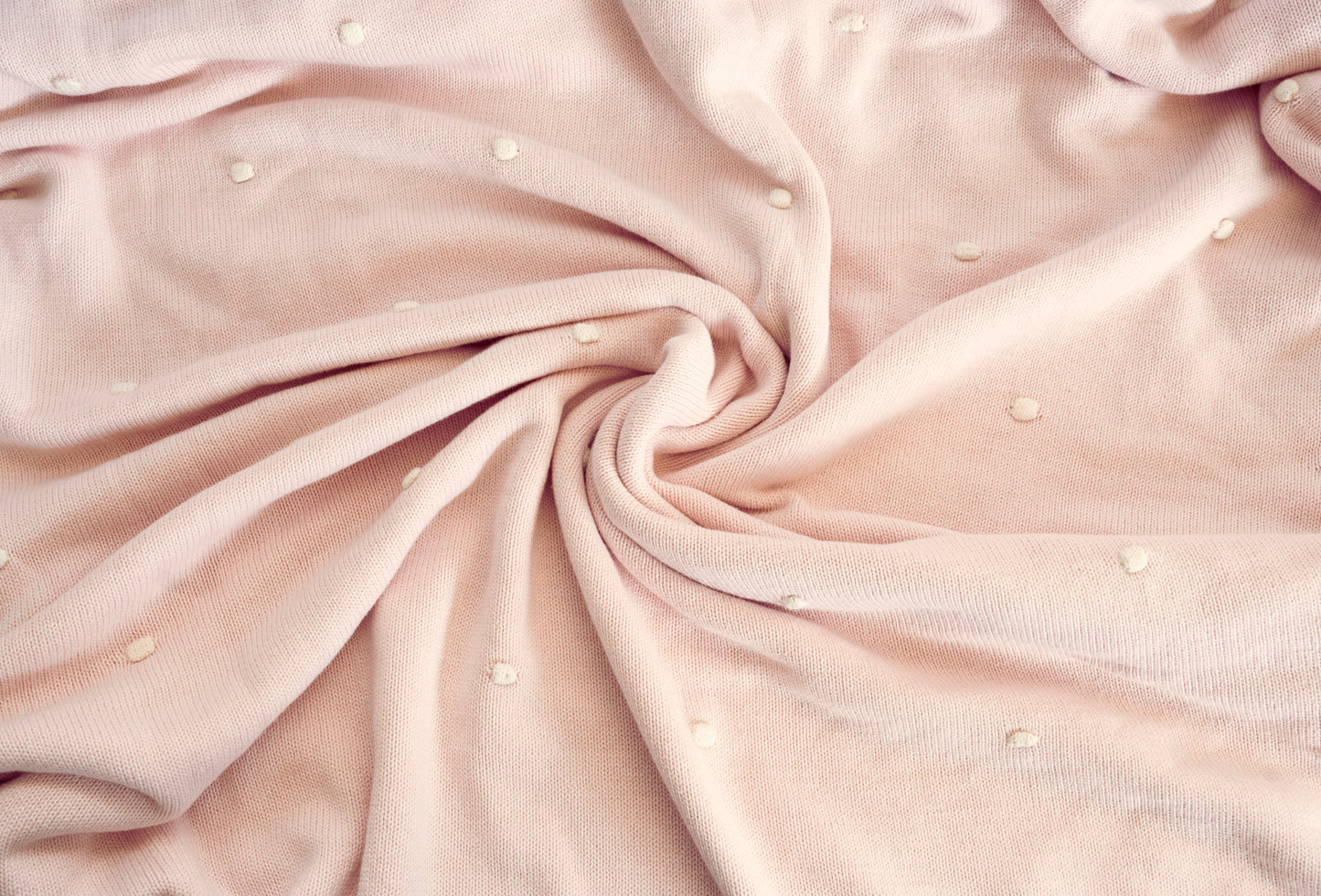 Large Polka Blanket - Pink with Ivory Dots - GOTS Certified Organic Cotton